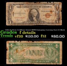 1935A $1 Silver Certificate Hawaii WWII Emergency Currency Rare CC Block Grades f+
