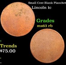 Small Cent Blank Planchet Lincoln Cent 1c Grades Select Unc RB