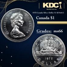 1972 Canada Silver Dollar $1 KM-64.2 Grades GEM+ Unc