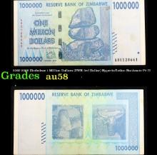 2007-2008 Zimbabwe 1 Million Dollars (ZWR 3rd Dollar) Hyperinflation Banknote P# 77 Grades vf++