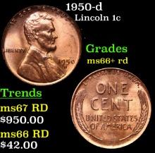1950-d Lincoln Cent 1c Grades GEM++ RD