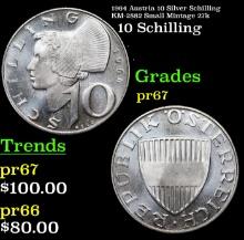 Proof 1964 Austria 10 Silver Schilling KM-2882 Small Mintage 27k Grades GEM++ Proof
