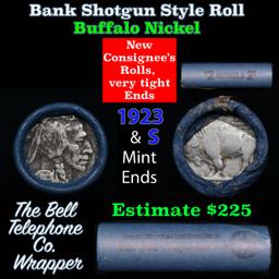 Buffalo Nickel Shotgun Roll in Old Bank Style 'Bell Telephone' Wrapper 1923 & s Mint Ends