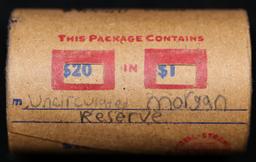 Wow! Covered End Roll! Marked "Unc Morgan Reserve"! X20 Coins Inside! (FC)