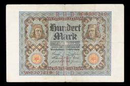 1920 Germany (Weimar Republic) 100 Marks Banknote P# 69a Grades vf++