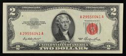 1953 $2 Red Seal United States Note Grades Select AU