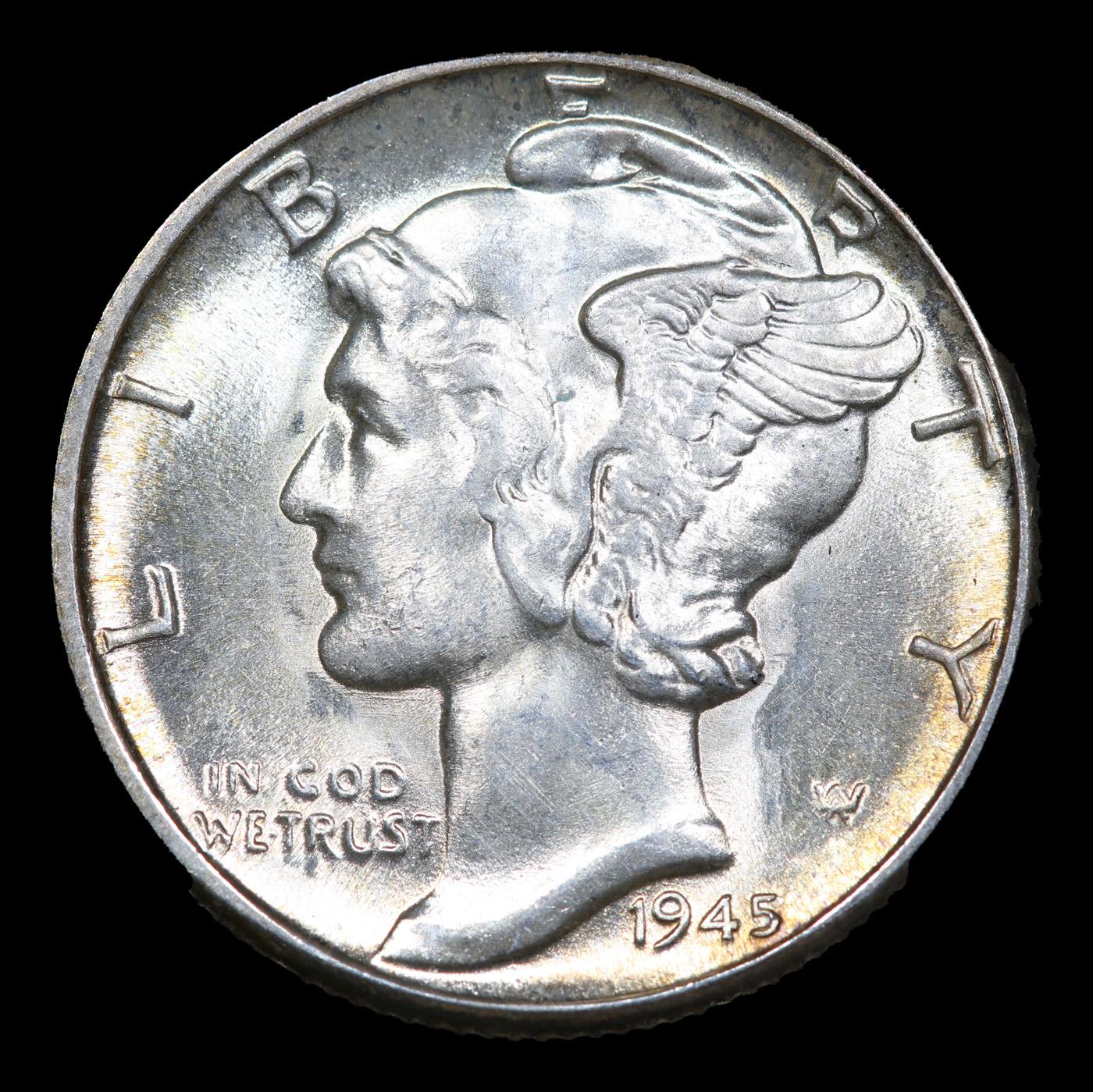 1945-p Mercury Dime 10c Grades GEM++ Unc