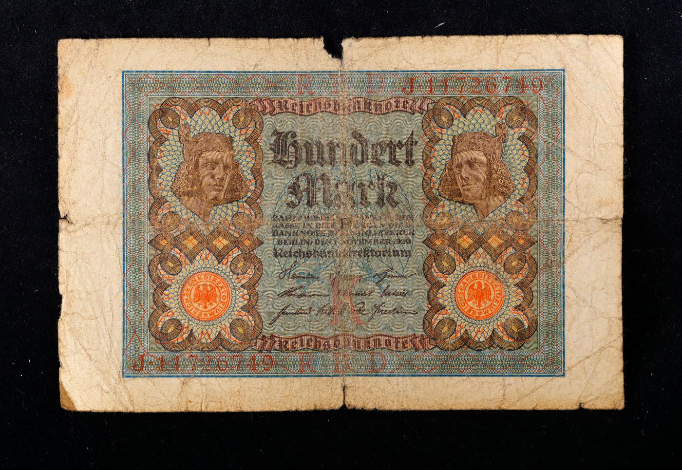 1920 Weimar Germany 100 Marks Banknote P# 69b Grades vf+