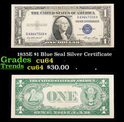 1935E $1 Blue Seal Silver Certificate Grades Choice CU