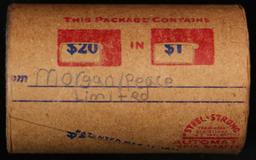 Wow! Mixed Covered End Roll! Marked "Morgan/Peace Limited"! X20 Coins Inside! (FC)