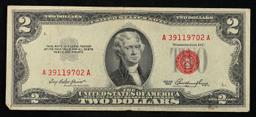 1953 $2 Red Seal United States Note Grades vf++