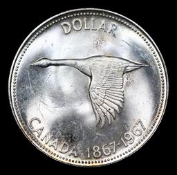 1967 Canada Dollar Cameo! 1 Grades GEM+ PL