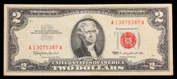 1963 $2 Red Seal United States Note Grades xf