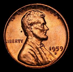 1959-d Lincoln Cent 1c Grades GEM+ Unc RD