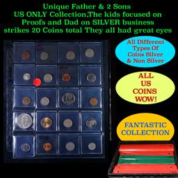 Unique Father & 2 Sons US ONLY Collection,The kids focused on Proofs and Dad on SILVER business stri