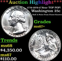 ***Auction Highlight*** 1776-1976-d Washington Quarter Near TOP POP! 25c Graded ms67+ BY SEGS (fc)