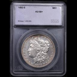 ***Auction Highlight*** 1892-s Morgan Dollar 1 Graded au58+ BY SEGS (fc)