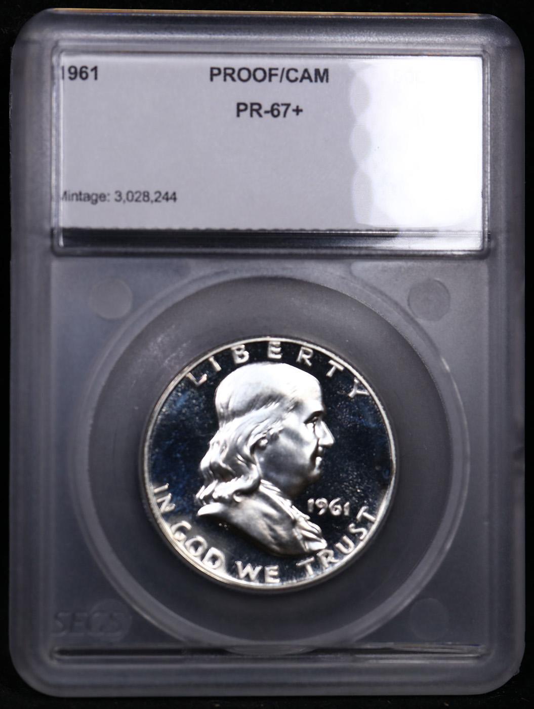 Proof 1961 Franklin Half Dollar 50c Graded pr67+ CAM BY SEGS