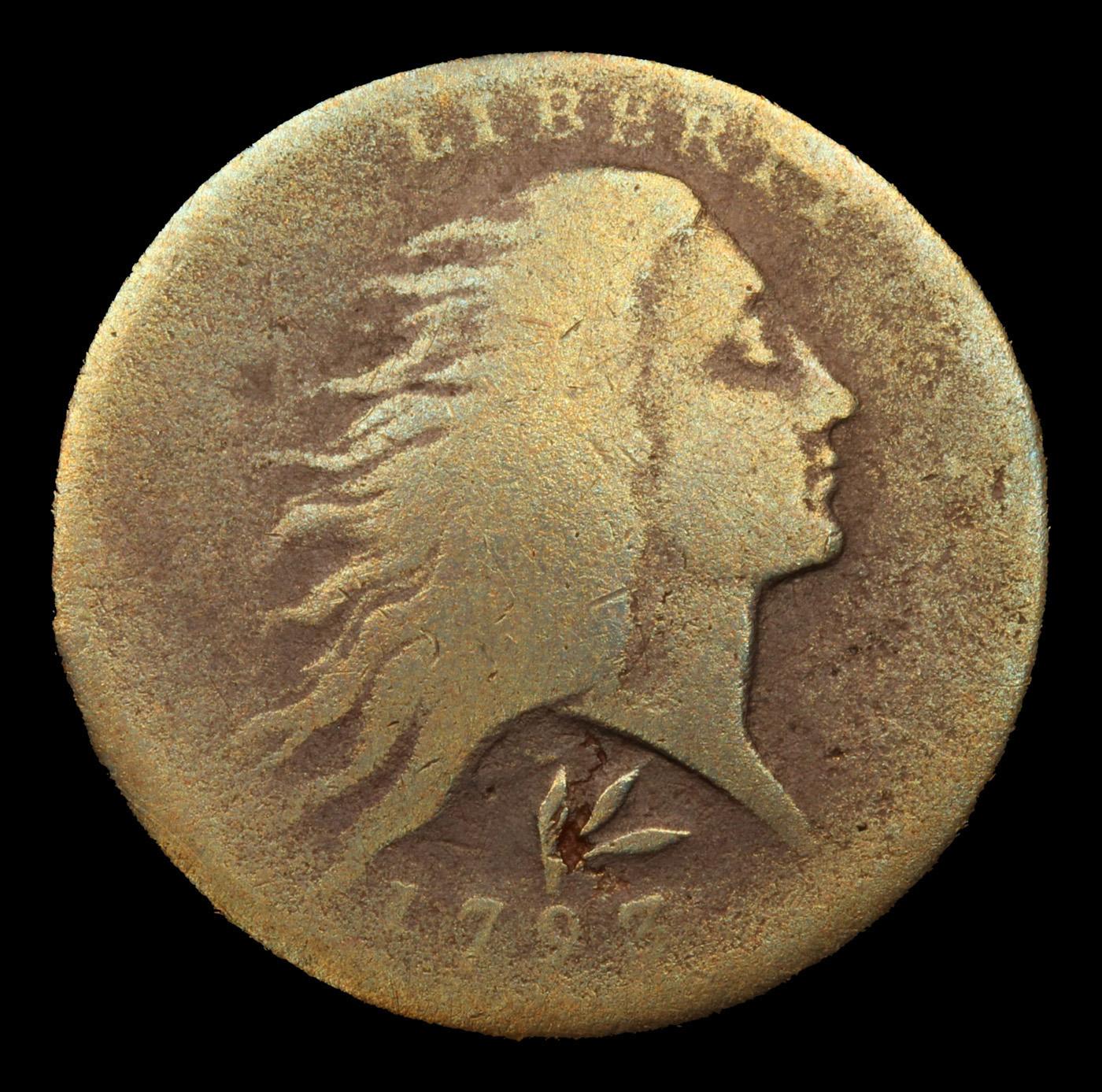 ***Auction Highlight*** 1793 Wreath Vine & Bars Flowing Hair large cent 1c Graded vg10 By SEGS (fc)