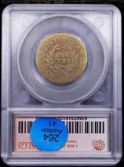 ***Auction Highlight*** 1793 Wreath Vine & Bars Flowing Hair large cent 1c Graded vg10 By SEGS (fc)