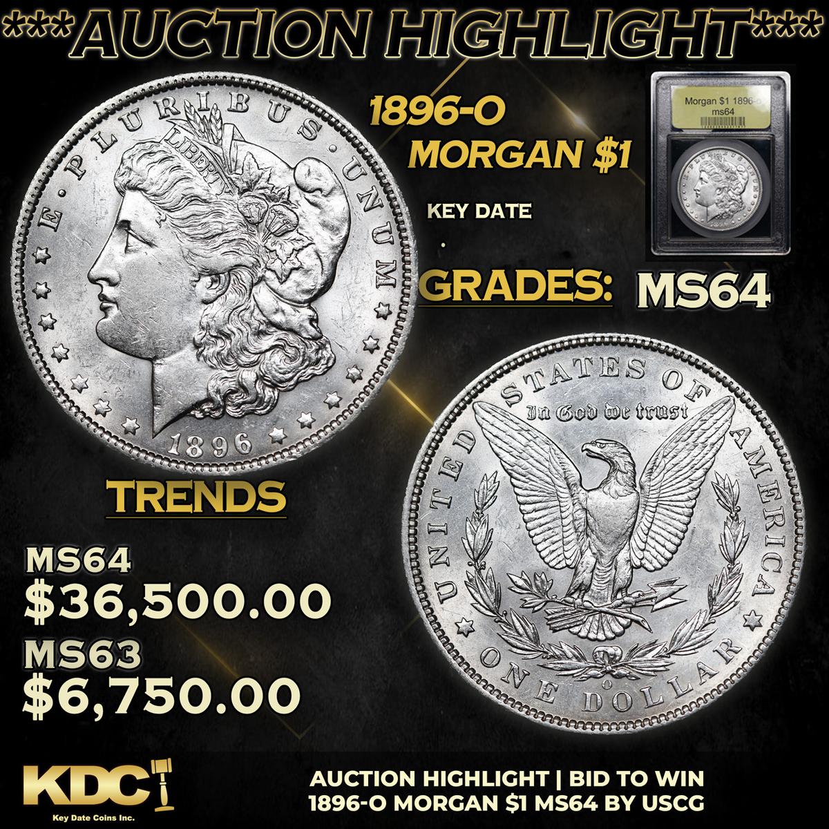 ***Auction Highlight*** 1896-o Morgan Dollar $1 Graded Choice Unc By USCG (fc)