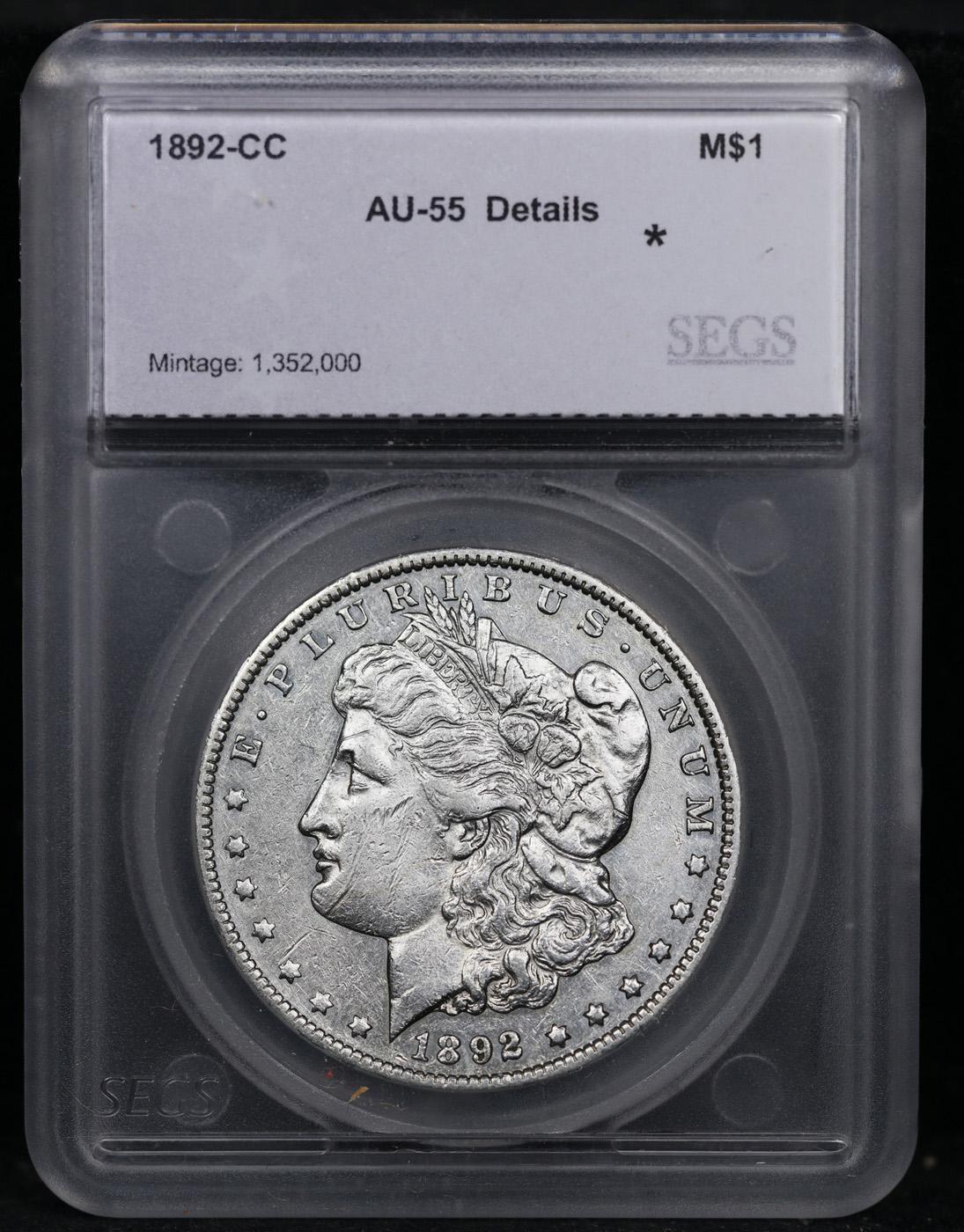 ***Auction Highlight*** 1892-cc Morgan Dollar $1 Graded au55 details By SEGS (fc)