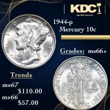 1944-p Mercury Dime 10c Grades GEM++ Unc