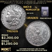 ***Auction Highlight*** 1883-s Morgan Dollar 1 Graded ms62 details By SEGS (fc)