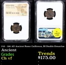 NGC 253 - 268 AD Ancient Rome Gallienus, BI Double-Denarius Ancient Graded Ch vf By NGC