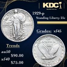 1929-p Standing Liberty Quarter 25c Grades xf+