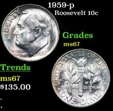 1959-p Roosevelt Dime 10c Grades GEM++ Unc