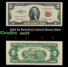 1953 $2 Red Seal United States Note Grades Select AU