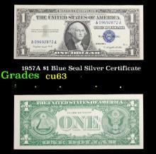 1957A $1 Blue Seal Silver Certificate Grades Select CU