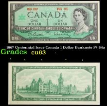 1967 Centennial Issue Canada 1 Dollar Banknote P# 84a Grades Select CU