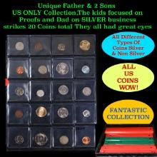 Unique Father & 2 Sons US ONLY Collection,The kids focused on Proofs and Dad on SILVER business stri