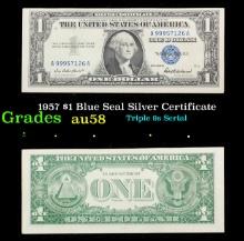 1957 $1 Blue Seal Silver Certificate Grades Choice AU/BU Slider