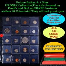 Unique Father & 2 Sons US ONLY Collection,The kids focused on Proofs and Dad on SILVER business stri