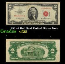 1953 $2 Red Seal United States Note Grades vf++