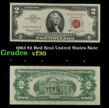 1963 $2 Red Seal United States Note Grades vf++