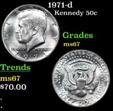 1971-d Kennedy Half Dollar 50c Grades GEM++ Unc