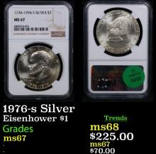 NGC 1976-s Silver Eisenhower Dollar 1 Graded ms67 By NGC.