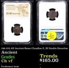 NGC 268-270 AD Ancient Rome Claudius II, BI Double-Denarius Ancient Graded Ch vf By NGC