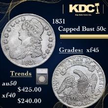 1831 Capped Bust Half Dollar 50c Graded xf45 By SEGS