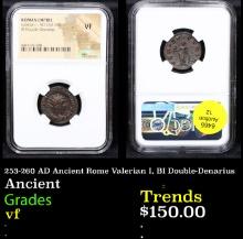 NGC 253-260 AD Ancient Rome Valerian I, BI Double-Denarius Ancient Graded vf By NGC