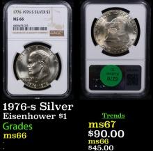 NGC 1976-s Silver Eisenhower Dollar 1 Graded ms66 By NGC