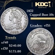 1832 Capped Bust Half Dollar 50c Grades vf++