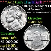 ***Auction Highlight*** 1981-p Jefferson Nickel Near TOP POP! 5c Graded GEM++ 5fs By USCG (fc)
