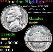 ***Auction Highlight*** 1960-d Jefferson Nickel Near TOP POP! 5c Graded ms66+ BY SEGS (fc)