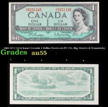 1961-1972 (1954 Issue) Canada 1 Dollar Banknote P# 75b, Sig. Beattie & Rasminsky Grades Choice AU