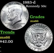 1983-d Kennedy Half Dollar 50c Grades GEM+ Unc